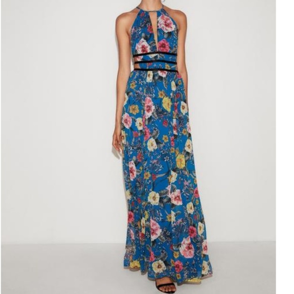 floral strappy maxi dress